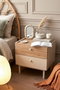 Hanah Home Luke - LK1-CS Mesita de Noche Arena y Roble